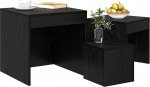 vidaXL kohvilaud 3 tk must tammeefekt 45 x 45 x 45 cm kaasaegsed pesitsuslauad &scaron;ikk tahke tammepuust aktsent ruumi s&auml;&auml;stmine kodus v&otilde;i kontoris kompaktne