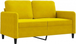 359438 2-kohaline diivan kollane 120 cm sametne
