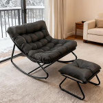 FUOIDYE kiiktool, kiiktool koos joptooliga, &otilde;ues lugemistool pehmendusega, eriti suur elutoa l&otilde;&otilde;gastav tool, kandev&otilde;ime kuni 150 kg, aeda, r&otilde;dule, terrassile (hall)