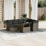Garten-Sofagarnitur Ecksofa & Mittelsofa Set - PE-Rattan, Grau, 62x62x69 cm - Terrasse oder Innenhof Model3274680