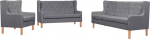 Gecheer 3-TLG. Sofa-Set Stoff Grau, Polstersofa Sitzgruppen Sofa f&uuml;r Wohnzimmer Apartment B&uuml;ro G&auml;stezimmer274935