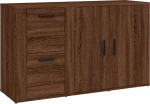 vidaXL sahtli kapp mitmeotstarbeline kapp seisev kapp elutoa kapp pruun tamme v&auml;limus 100 x 33 x 59,5 cm puitmaterjalist