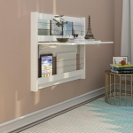 Wandklapptisch Platzsparend Holz Drop-Leaf K&uuml;chentisch mit Ablageregal Einfache Montage Multifunktsionaalne Werkbank f&uuml;r K&uuml;che und Zuhause