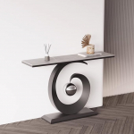 T&ouml;&ouml;stuslik stiilis kitsas konsoollaud - 31,4-tolline sissep&auml;&auml;sulaud, kuldse ja musta v&auml;rvi aktsentm&ouml;&ouml;bel elutuppa, diivani taha ja v&auml;ikestesse ruumidesse (100 x 30 x 80 cm)