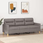 Kondita diivan, 3-Sitzer-Sofa Taupe 180 cm Stoff Schlafsofa f&uuml;r Wohnzimmer und Schlafzimmer