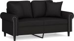 3200940 2-kohaline diivan koos dekoratiivpadjaga 120 cm Velvet Black