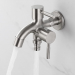 1/2 Inch Double Garden Tap, Universal Double Outlet Tap Made of Brass Double Ball Outlet Valve, Double Valve Hose Fitting, Tap for Garden, Washing Machine