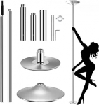 Pole Dance Dance Dance Pole, 45 mm l&auml;bim&otilde;&otilde;duga reguleeritava pikkusega professionaalne baaritantsu komplekt, kaasaskantav eemaldatav lauatantsuriba staatilise + spinningu funktsiooniga Roluck