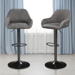 Yaheetech baaritoolide komplekt 2, p&ouml;&ouml;rlevad toolid seljatoega, reguleeritava k&otilde;rgusega t&ouml;&ouml;hooldus, 360&deg; p&ouml;&ouml;rlev bistro tool, baaritool koos jalatoega, counter tool, hall