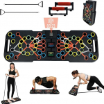 Surplex kokkupandav 9-in-1 Push Up Rack Board s&uuml;steem koos k&auml;epidemetega, Push-Up Bracket Board, kaasaskantav multifunktsionaalne lihaste treenings&uuml;steem koduseks treeninguks ja treeninguks - j&otilde;usaaliharjutuse stendiga