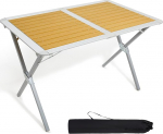 TIMBER RIDGE Folding Camping Table Camping Folding Table Portable Aluminium with Bag for Picnic Cooking Garden Hiking Travel 110 x 70 cm