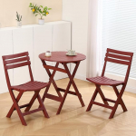 TAO ONE Bistro Set 3-Piece Red Balcony Set 2 Chairs 1 Table Balcony Furniture Foldable for Indoor and Outdoor Use with Backrest, Folding Patio Furniture Set for Balcony, Garden, Swimming Pool