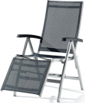 Sieger Bodega 985/G-SG Lounger Aluminium Solid Plastic and Textilux Fabric Iron Grey / Silver Grey