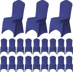 WedDecor Spandex Chair Covers Stretch Fabric Removable Washable Slipcovers for Wedding Banquet Ceremonies Hotel Dining Room Party Decoration (Purple) 50 Pieces