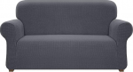 Cherrypark High Elastic Couch Cover for 2 Seater Universal Waterproof 2 Seater Sofa Covers Non-Slip Sofa Slipcovers with Elastic Hem Living Room Furniture Protector (Medium, Grey)
