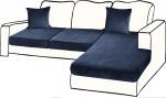 BT.WA Sectional Sofa Covers for 3 Piece Seat Cushion, Velvet Sofa Cushion Cover L Shape Separate Couch Slipcover with 2 Pillow Covers, Furniture Protector (2 Seater + 1 Chaise Lounge, Navy Blue)