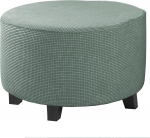 Stretch Plaid Ottoman Slipcovers Round Ottoman Covers, eemaldatav Footstock Covers, Storage Ottoman kaitsvad katted elutuppa (Pool, XL)