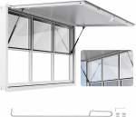 VEVOR suupisteaken (1524 x 915 mm paigaldusuurus) alumiiniumraamiga, suupisteauto teenindusaken 85&deg; avanemisnurgaga ja 6 l&uuml;kandaknaga, kontsessiooniaken kontsessioonikioskitele, toiduautodele