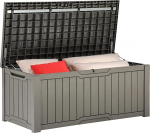 YITAHOME v&auml;ljas hoiukast, 120 Gallon veekindel terrassikast aiat&ouml;&ouml;riistade, terrassipadja, basseinitarvikute jaoks, lukustatav, kergesti kokkupandav, mitmek&uuml;lgne pink v&otilde;i laud, helepruun