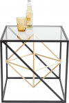 Kare Design Side Table Prisma Gold, Elegant Glass Coffee Table with Metal Struts, Coffee Table, Living Room, Sofa Table, Bedside Table, 45 x 45 x 45 cm (H x W x D)