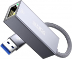 USB 2.5Gb Ethernet adapter, USB 3.0 RJ45 2.5GbE LAN v&otilde;rguadapter, 2500/1000/100/10Mbps Gigabit Ethernet Interneti adapter MacOS, Windows, Linux, Steam Deck, PC, NAS, s&uuml;learvuti, tahvelarvuti, server, server