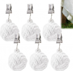 AVLA laudlina kaal, raske kangast riputus metallklambritega, &uuml;mmargused pallihoidjad, roostevabast terasest laudlina klambrid kaunistamiseks, &otilde;ues, piknikul, pere&otilde;htus&ouml;&ouml;gil, peol, valge, 6 pakki.