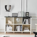 LELELINKY 6-kohalised puidust raamaturiiulid, valge seisev riiul, multifunktsionaalsed avatud kapid, p&otilde;randal&auml;hedane talutuulik TV-kapp, stiilne sisekujundus elutuppa, kontorisse ja magamistuppa