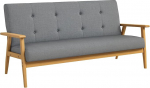 HOMCOM 3-kohaline diivan, linase v&auml;limusega elutoa diivan, kaasaegne polsterdatud diivan elutuppa, magamistuppa, tumehall, 154,5 x 69,5 x 73 cm