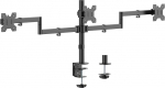 AISENS - DT27TSR-281 Eco Desk Mount P&ouml;&ouml;ratav ja kallutatav 3 monitorile 10kg (3 liigendit, 2 k&auml;tt) alates 13-27 Must