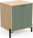 Demeyere Vannitoa tualettruumiga 2 uksega veekindel puidust - Elisa Range Made in France - Mineral Green & Oak Vincenza - 70 x 78 x 50 cm