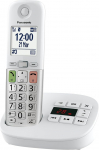 Panasonic KX-TGU430EXW digitaalne juhtmeta telefon automaatvastajaga, tugijaam ja 1 k&auml;sipult, LCD-ekraan, lemmiknupp, taskulamp, eriti valju kuuldeaparaadiga &uuml;hilduv, valge ja h&otilde;bedane.