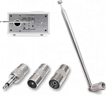 FM antenn siseruumides, 75 cm 7-osaline teleskoopiline DAB raadioantenn, F-t&uuml;&uuml;pi pistik&uuml;hendus koos 3 adapteriga HiFi AV stereovastuv&otilde;tja, lauaraadio, minis&uuml;steem (1 komplekt h&otilde;bedane)