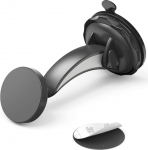Hama Magnetic Car Phone Holder, Magnetic Phone Mount Holder Suction Cup Mount 360&deg; p&ouml;&ouml;ratav, sisaldab 2 metallplaati, must