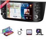 2G & 64G podofo autoraadio Fiat Punto 2010-2016 / Fiat Linea 2012-2015 traadita Carplay Android auto, 6,2-tolline puuteekraaniga stereo Navi/WiFi koos AHD tagurduskaameraga GPS Bluetooth RDS/FM raadio /
