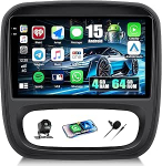CAMECHO 4+64G 9 Zoll Android 15 Radio f&uuml;r Opel Vivaro B 2014-2018 Renault Traffic 3 2014-2021, Opel Navi Autoradio mit GPS WiFi Wireless Carplay Android Auto RDS FM Mirror Link mit R&uuml;ckfahrkamera