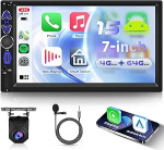 2G + 64G autoraadio 2 DIN Android 15,7-tolline HD IPS puuteekraan, autoraadio traadita Carplay Android auto GPS Wi-Fi Bluetooth FM RDS raadio tagurduskaameraga