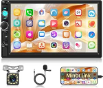 2 DIN Bluetooth autoraadio 7-tolline auto MP5-m&auml;ngija toetab iOS ja Android peeglilinki, video v&auml;ljundit, kalendri kuvamist, roolikaugjuhtimist, EQ, FM-raadio + tagurduskaamerat.