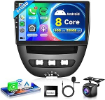 6G + 128G 8 Core Wireless Carplay Android Autoradio 2 DIN jaoks Toyota Aygo Peugeot 107 Citro&euml;n C1 2004-2014 10.1-tolline autoradio Android auto navigatsiooniga GPS WiFi Mirror Link Bluetooth FM/RDS