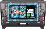 Traadita CarPlay & Android autoraadio, Linux s&uuml;steem AM/FM/RDS Bluetooth 5.0 raadio koos puuteekraani ja f&uuml;&uuml;silise helitugevuse regulaatoriga, kiire k&auml;ivitamine, Plug & Play autoraadio Audi TT MK2 8J 2004-2015 jaoks