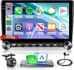 4G + 64G traadita Carplay Android 15 Autoradio 2 DIN klaveriklahvidega, 10-tolline puuteekraaniga autoraadio traadita Android autode peeglilink Bluetooth FM/RDS/32 EQ/USB roolijuhtimine tagurdamine