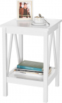 IDEALHOUSE Side Table Living Room Small Side Table with 2-Tier Storage Shelves, Round Bedside Table Bedroom Versatile Coffee Table for Small Spaces (White 1)