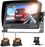 Hodozzy Magnetiline tagurduskaamera juhtmevaba p&auml;ikesepaneel koos 2 kaameraga, juhtmevaba tagurduskaamera 1080P &ouml;ise n&auml;gemisega 7-tollise monitoriga Tagurduskaamera veekindel IP68 Loop salvestamine Tagurduskaamera komplekt