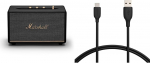 Marshall Acton III traadita Bluetooth-k&otilde;lar - must ja Amazon Basics kiirlaadimiskaabel, USB-C ja USB-A 2.0, 480Mbps