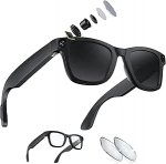 AI Smart prillid koos kaameraga HD 1018P Sportkaamera Mikrofon Muusika taasesitus T&otilde;lge V&auml;ike kaamera Bluetooth p&auml;ikeseprillid Video prillid Jalgratta tegevuskaamera H&auml;&auml;l assistent