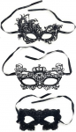 Caprilite 3 x must pitsist silmamaskide kingikomplekt Masquerade Ball Gothic kost&uuml;&uuml;mipidu Halloween