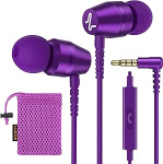 LUDOS OMNITONE k&otilde;rvaklapid koos kaabli ja mikrofoniga, k&otilde;rvaklapid, 3,5 mm pistikupesa k&otilde;rvaklapid, rikkaliku bassiga k&otilde;rvaklapid, k&otilde;rvaklapid iPhone'ile, iPadile, Samsungile - lilla v&auml;rvi