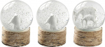 WeRChristmas Lumehelbeke Hirv ja pingviin Lumekuul j&otilde;ulukaunistused - 7 cm, valge, 3 tk.