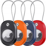 DDJ jaoks Apple Tag & Moto Tag koos kaabellukuga, veekindel v&otilde;tmehoidja, 4 Pack kaitsev &uuml;mbris pagasi, v&otilde;tmete, seljakoti, lemmiklooma, musta, sinise, punase, oranži jaoks