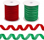 Lezevn 2 rulli j&otilde;ulud sametne pael Punane roheline sametne pael Vintage sametne pael kingituspael j&otilde;ulup&auml;rgade kingituste tegemiseks DIY partei kaunistused