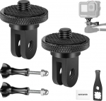 NEEWER Action Camera Tripod Mount Adapter with 1/4 Inch-20 Screw, Aluminium Alloy Accessories, Compatible with Insta360 X5 X4 X3 GoPro Hero 13 12 DJI Osmo Action 5 Pro 4 3 AKASO APEMAN, GP-81